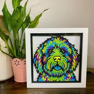 3D Bernedoodle Multicolor Shadowbox